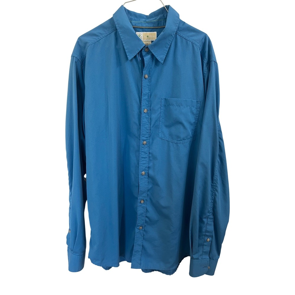 ExOfficio Insect Shield Mens XL Blue Long Sleeve Button Down Hiking Shirt